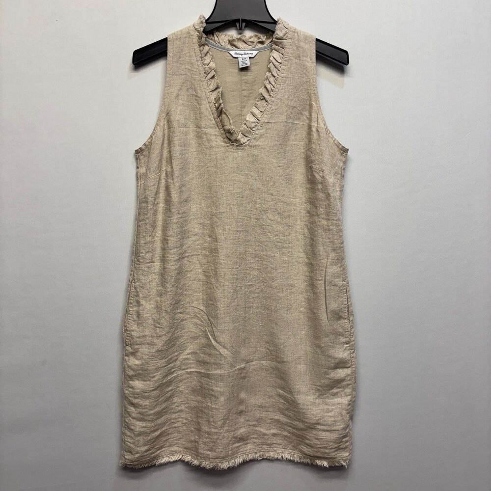 Tommy Bahama Two Palms Double Ruffle 100% Linen Dress Size Small D118 -26